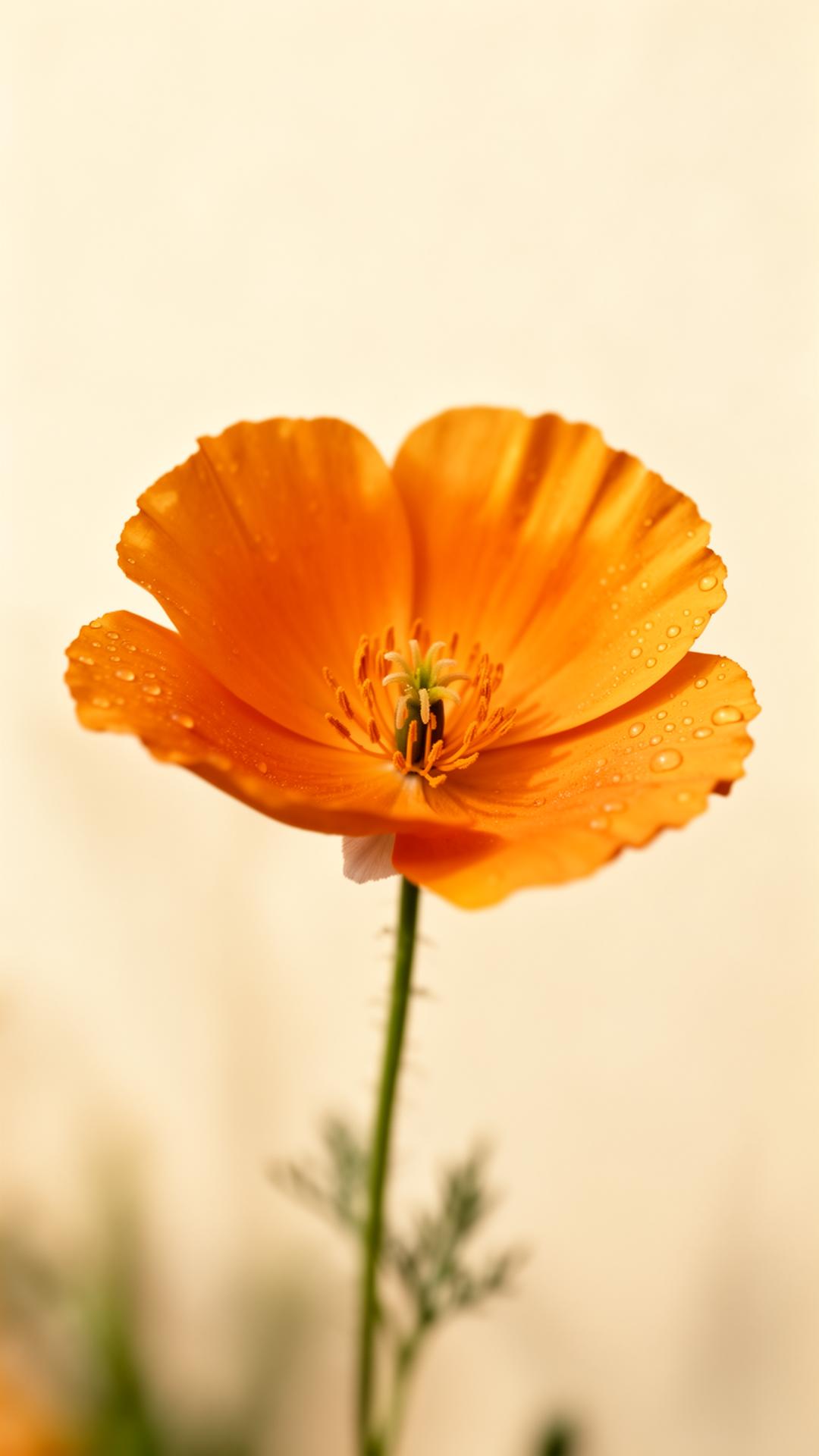A single California poppy